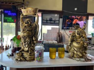 Buddha statues at Vietnamese restaurant Sidestreet Pho & Grill in Las Vegas