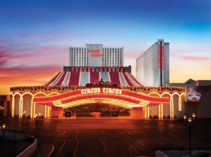 The facade of Circus Circus in Las Vegas. 