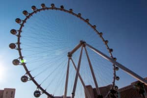 The huge LINQ High Roller Ferris wheel. 