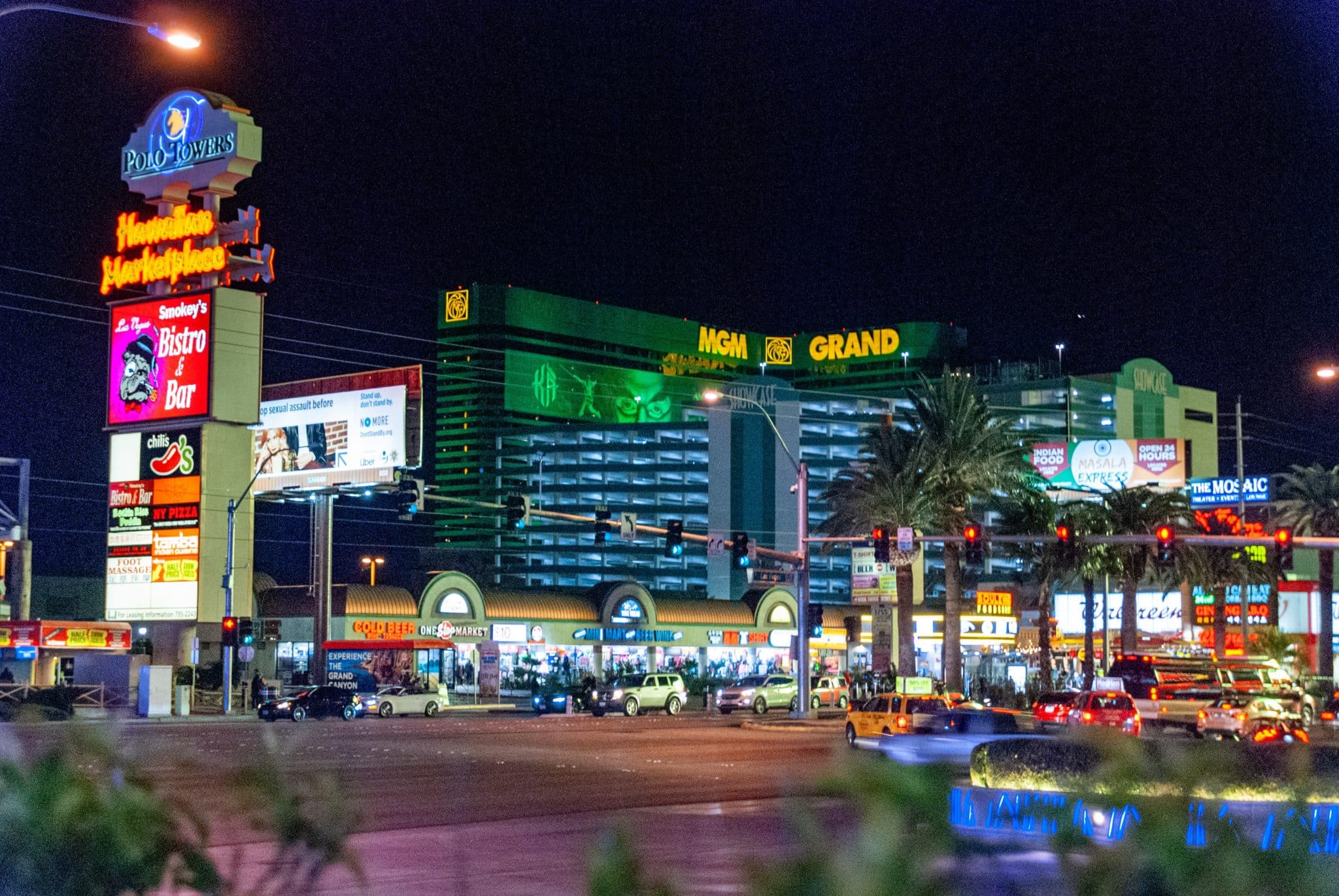 MGM Grand Las Vegas at night.