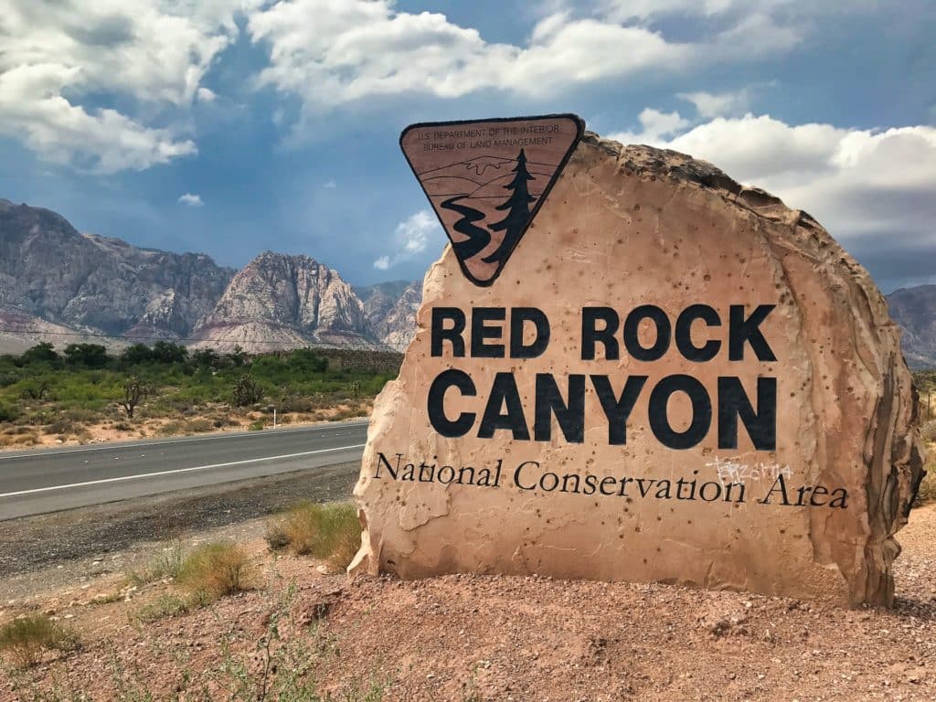 entry sign into red rock canyon near las vegas