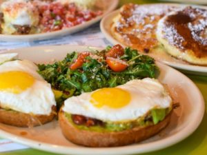 Fried eggs on toast at Snooze, an A.M. Eatery.